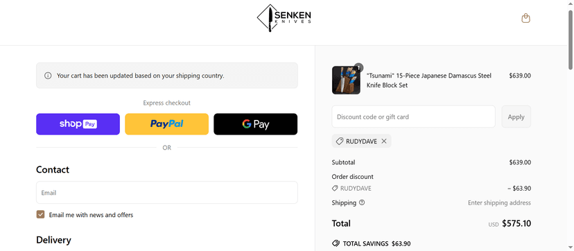 Up to 25% Off on Your Order - Save Big at Senken Knives